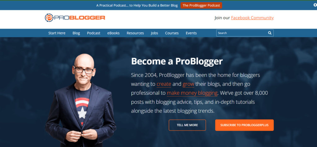 Problogger, a professional site for freelance writer